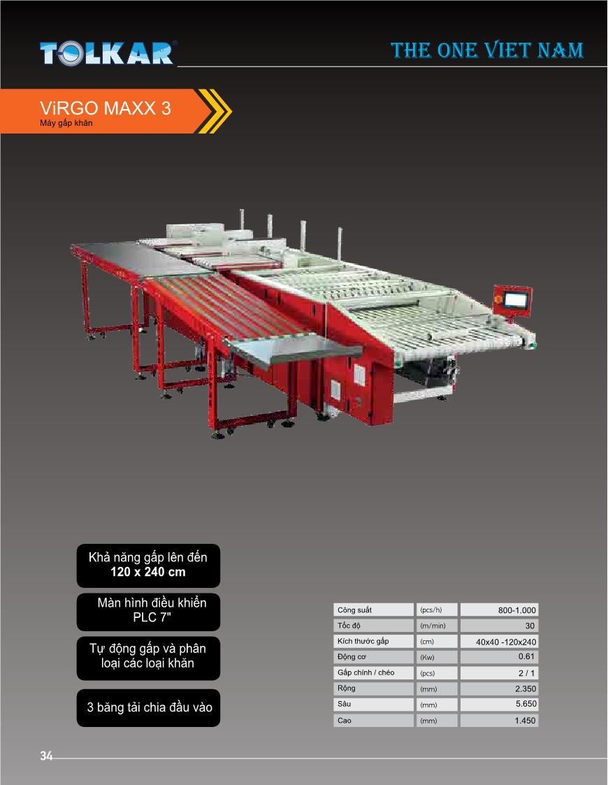 Máy gấp khăn công nghiệp ViRGO MAXX 3